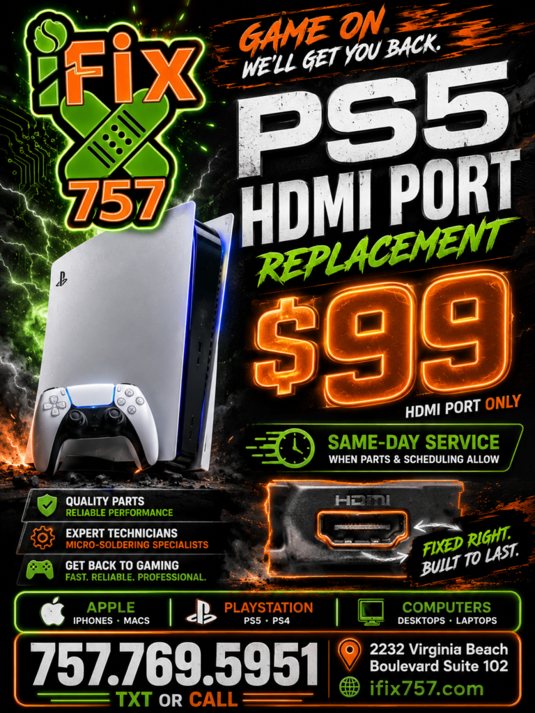 HDMI replacement only $99 in Virginia Beach iFIx757, this flash sale won't last long!