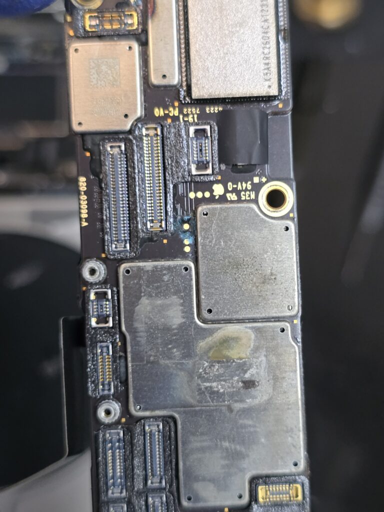 Liquid damage repair on iPhone logic board treatment and evaluation at iFix 757 in Virginia Beach.