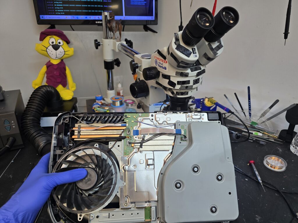 PlayStation 5 no power diagnostics test before repair at iFix 757 in Virginia Beach.