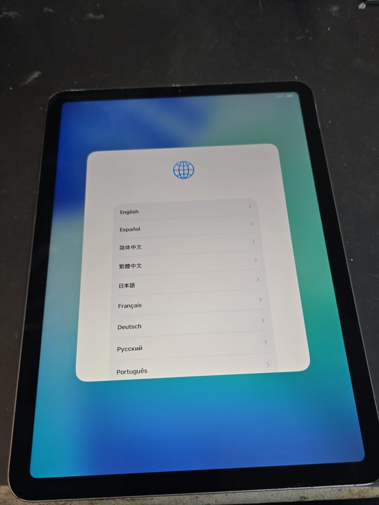 iPad Air 4th gen completed screen repair in Virginia Beach.