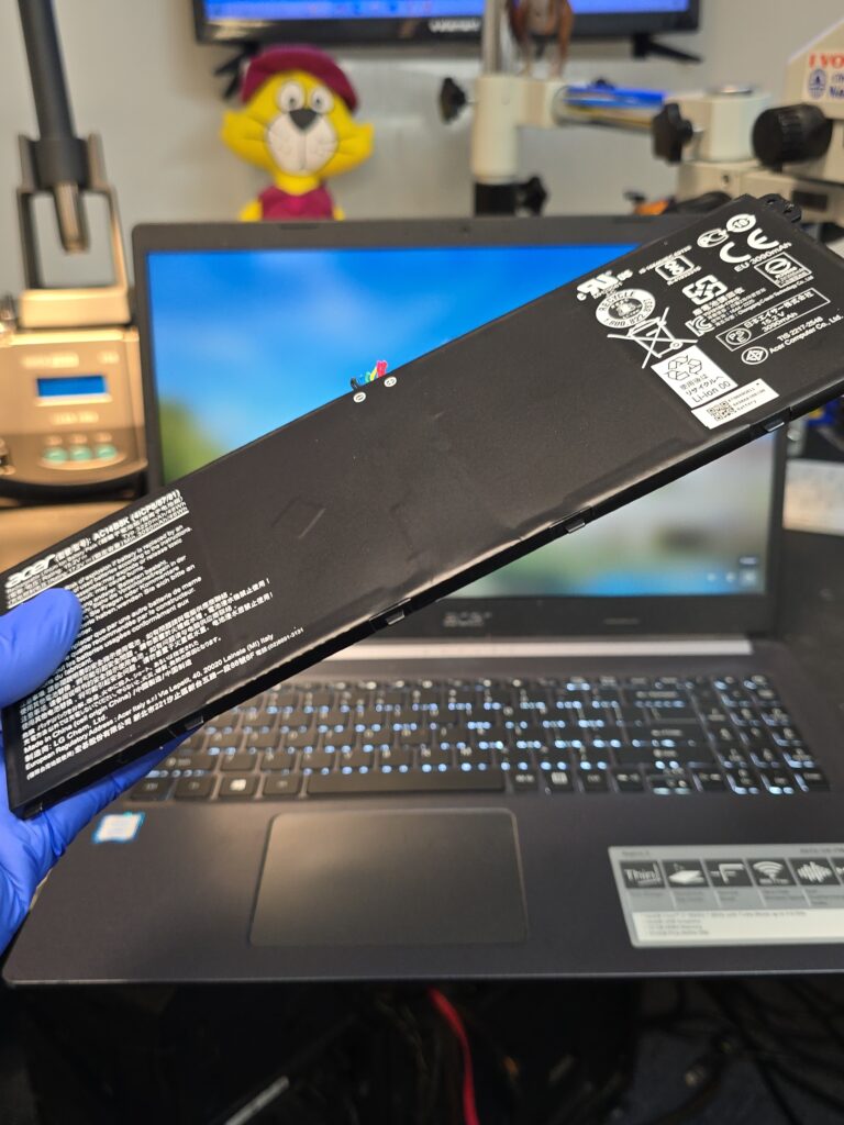 Laptop battery replacement and internal battery repair completed at iFix 757 in Virginia Beach